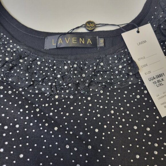 Sleeveless black Top or Blouse with sequins Sizes M / L / XL - New! - Picture 11 of 11